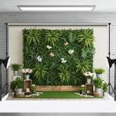 Lofaris Sweet Boho Grass Board Fresh Cute Wedding Backdrop